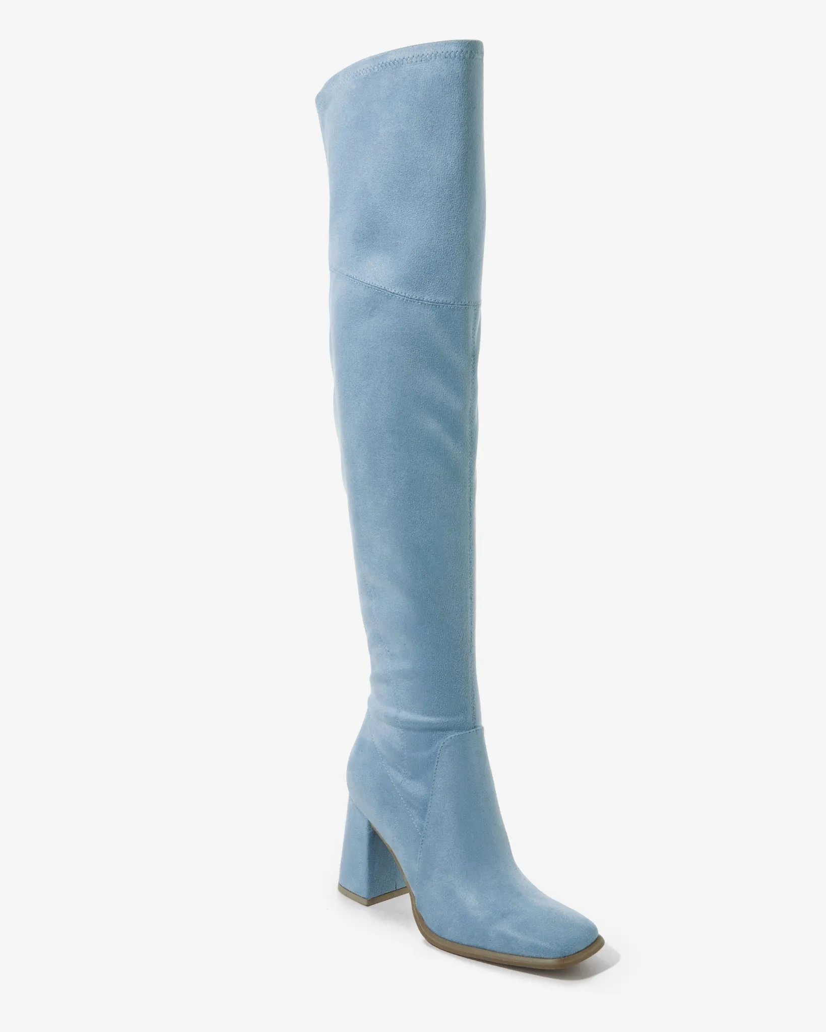 Over the Knee Square Toe Boot Light Blue sold by Boston Proper