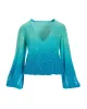 Sequin Ombre Blouson Blouse Blue Multi sold by Boston Proper