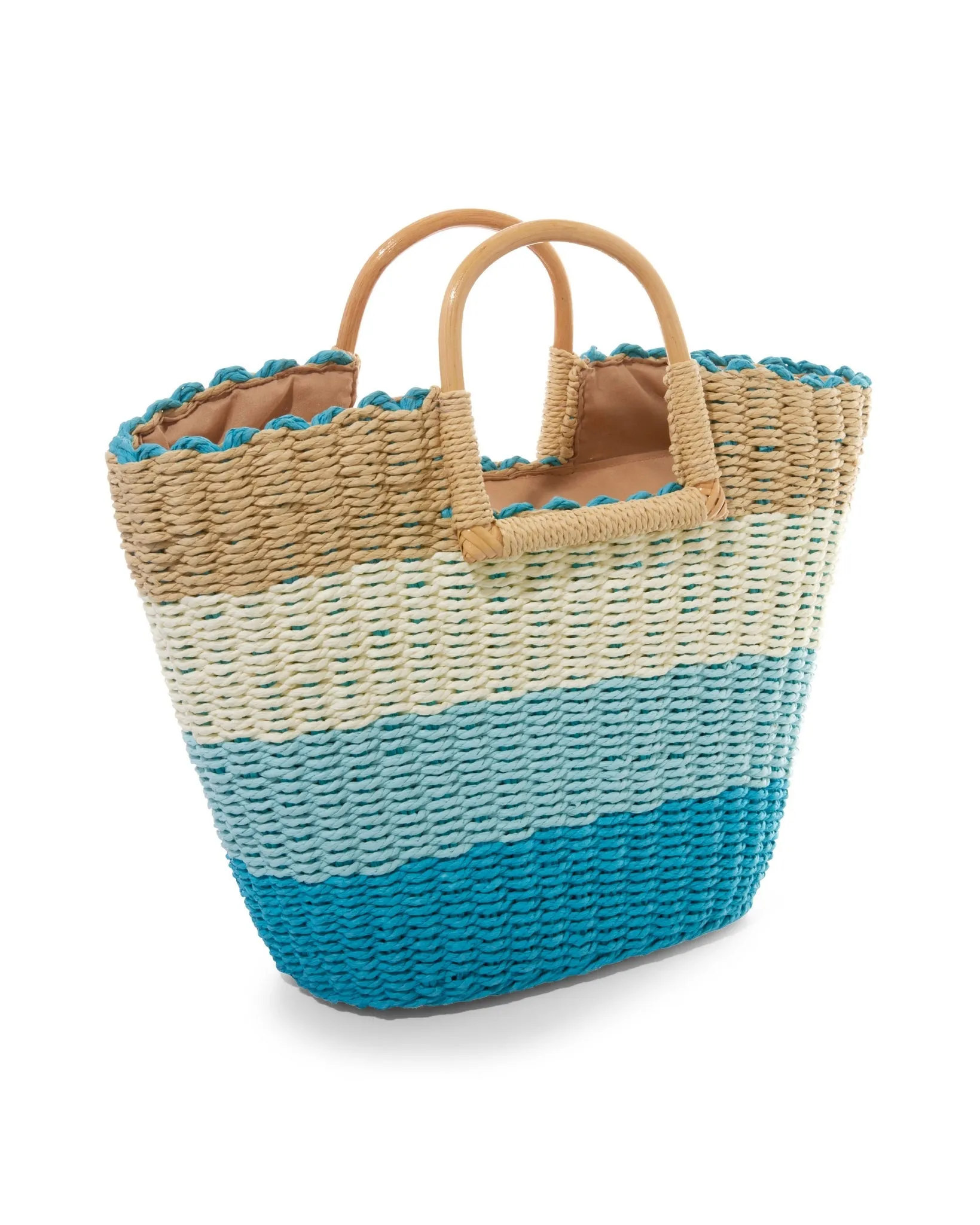 Blue Stripe Straw Bag Blue sold by Boston Proper
