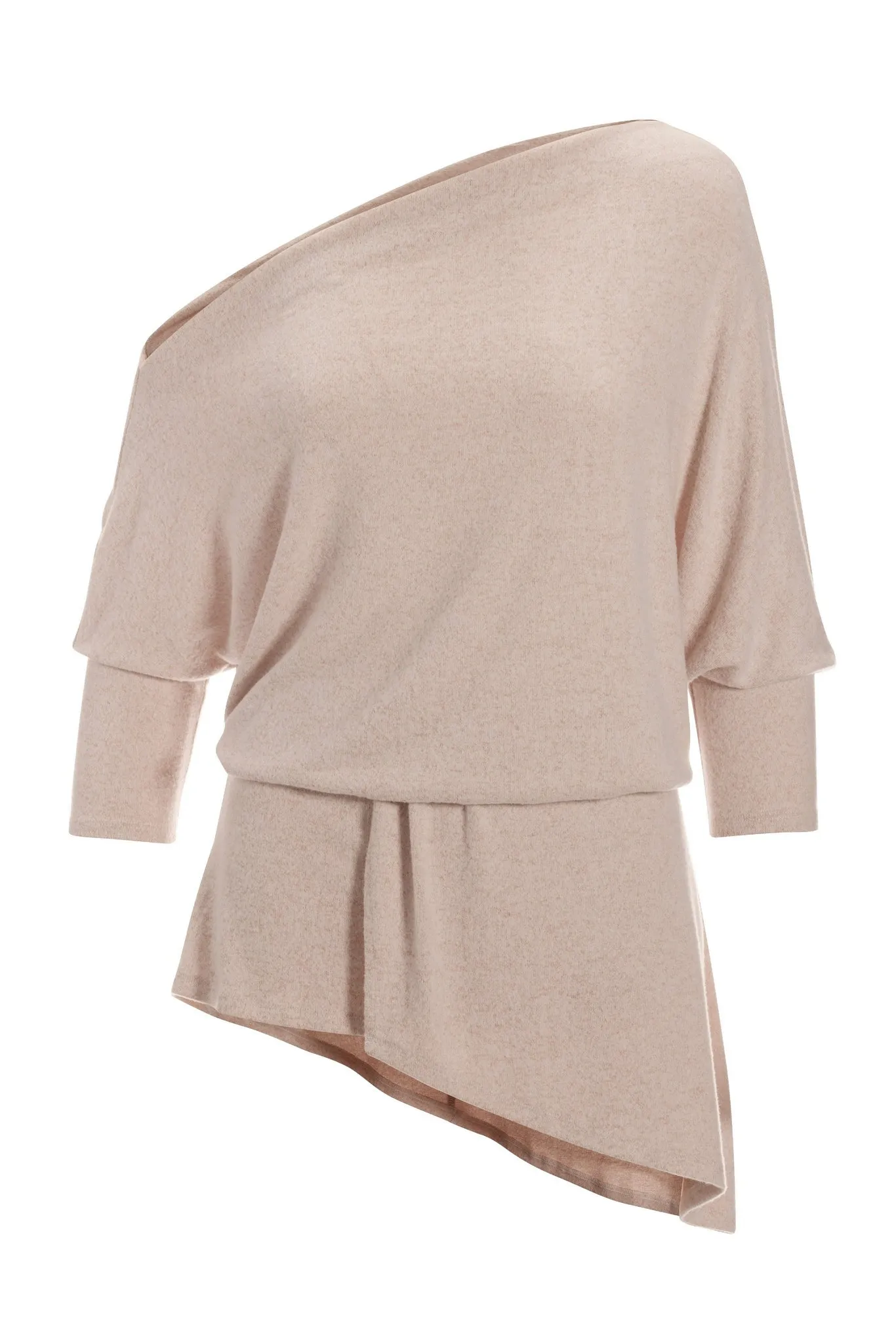 So Soft Asymmetrical Slouchy Tunic Top Oatmeal sold by Boston Proper product image thumbnail 2
