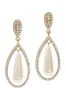 Pearl Crystal Teardrop Earrings Gold sold by Boston Proper