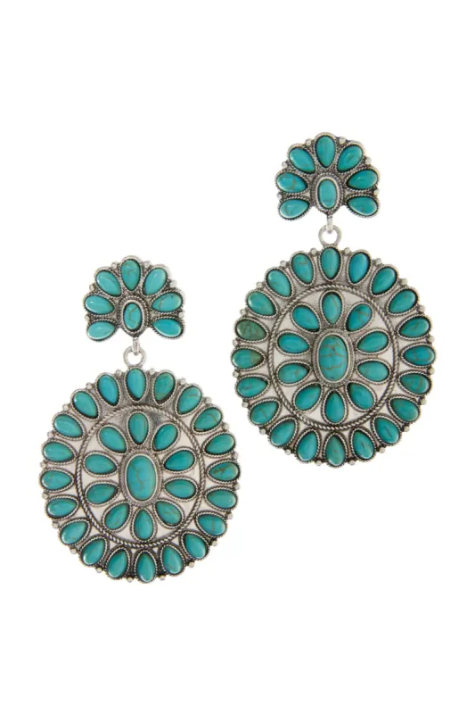 Turquoise Statement Earrings Blue Multi sold by Boston Proper