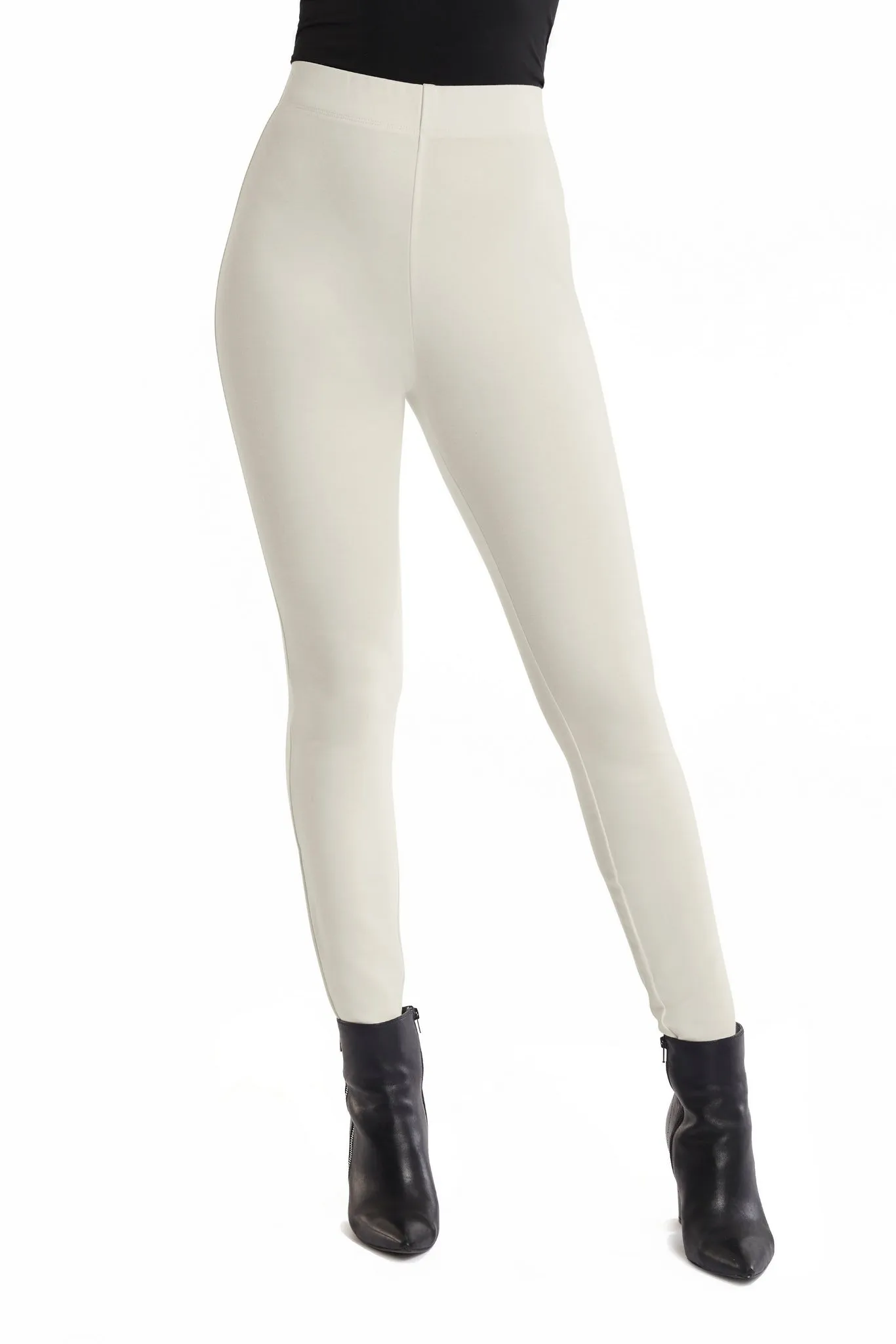 Knit Ponte Pull On Legging Off White sold by Boston Proper