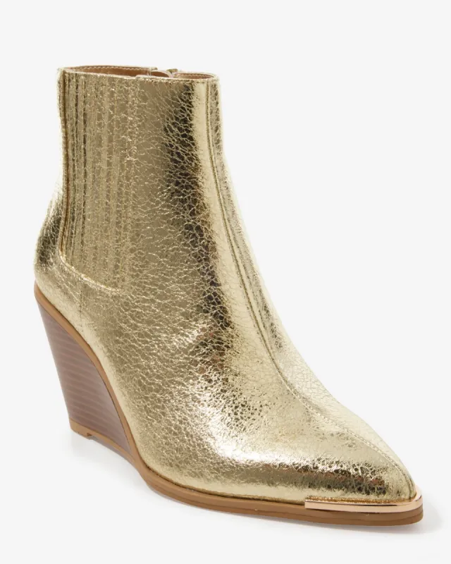 Metallic Wedge Bootie Gold sold by Boston Proper