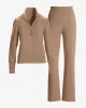 Heat Seal Full Zip Jacket and Wide Leg Pant Set Almondine sold by Boston Proper