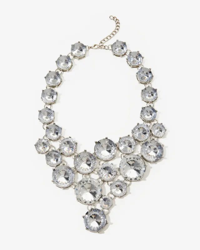 Gem Statement Necklace Silver sold by Boston Proper