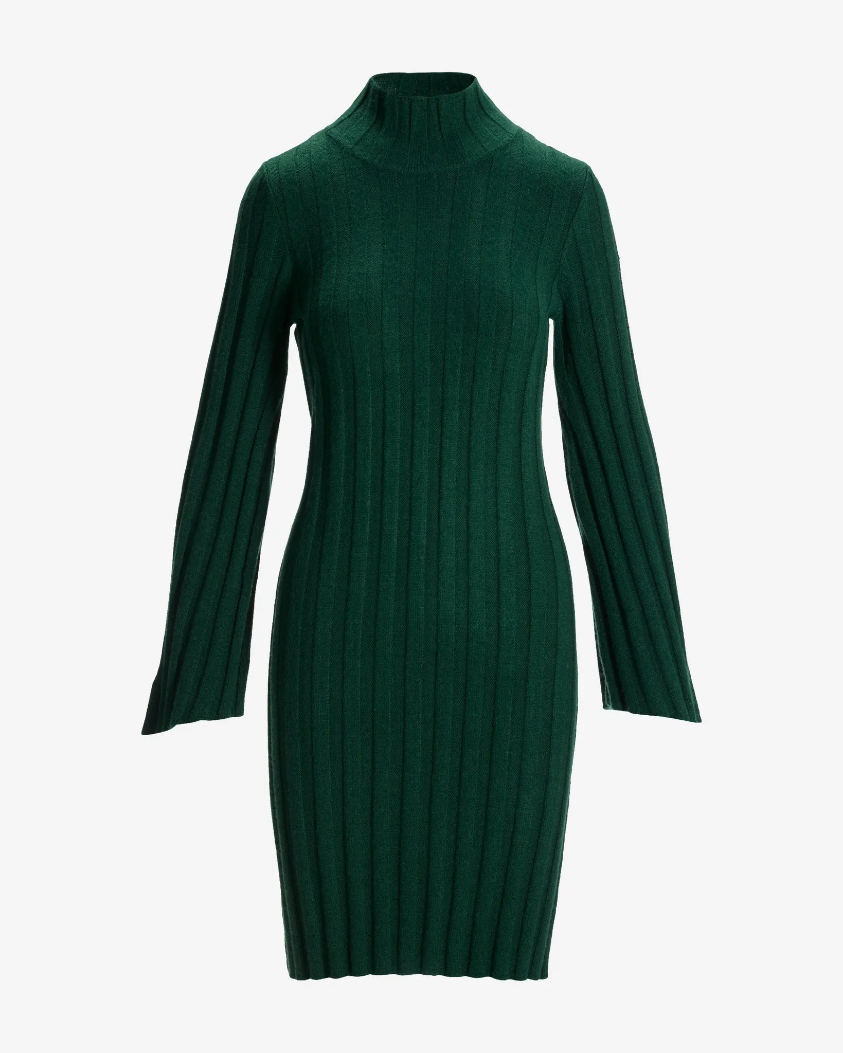 Turtleneck Bell Sleeve Wide Rib Sweater Dress Deep Emerald sold by Boston Proper product image thumbnail 2