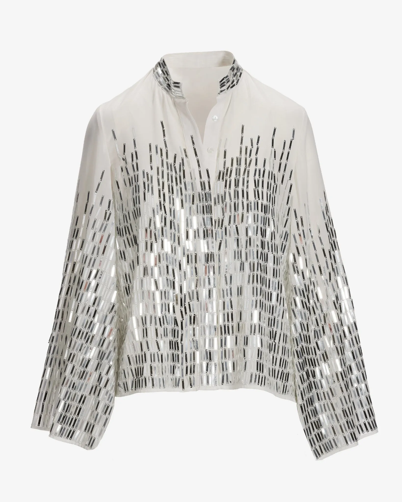 Mirror Sequin Shirt White/Silver sold by Boston Proper product image thumbnail 2