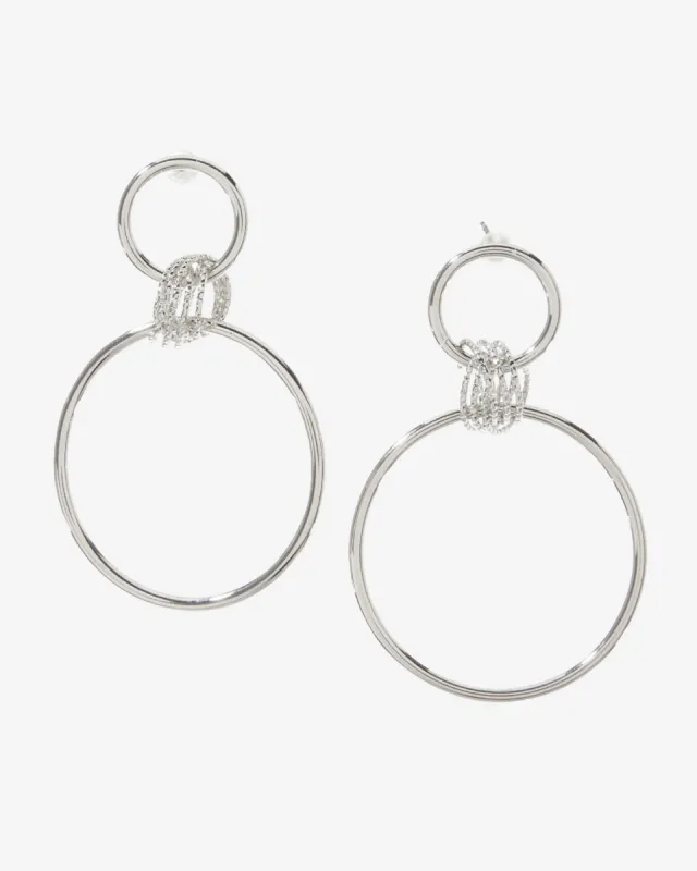 Hoop Drop Earring Silver sold by Boston Proper