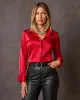 Sophia Button-Up Charmeuse Blouse Tomato Red sold by Boston Proper
