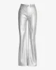 Malibu Faux Leather Wide Leg Five Pocket Pant Silver sold by Boston Proper