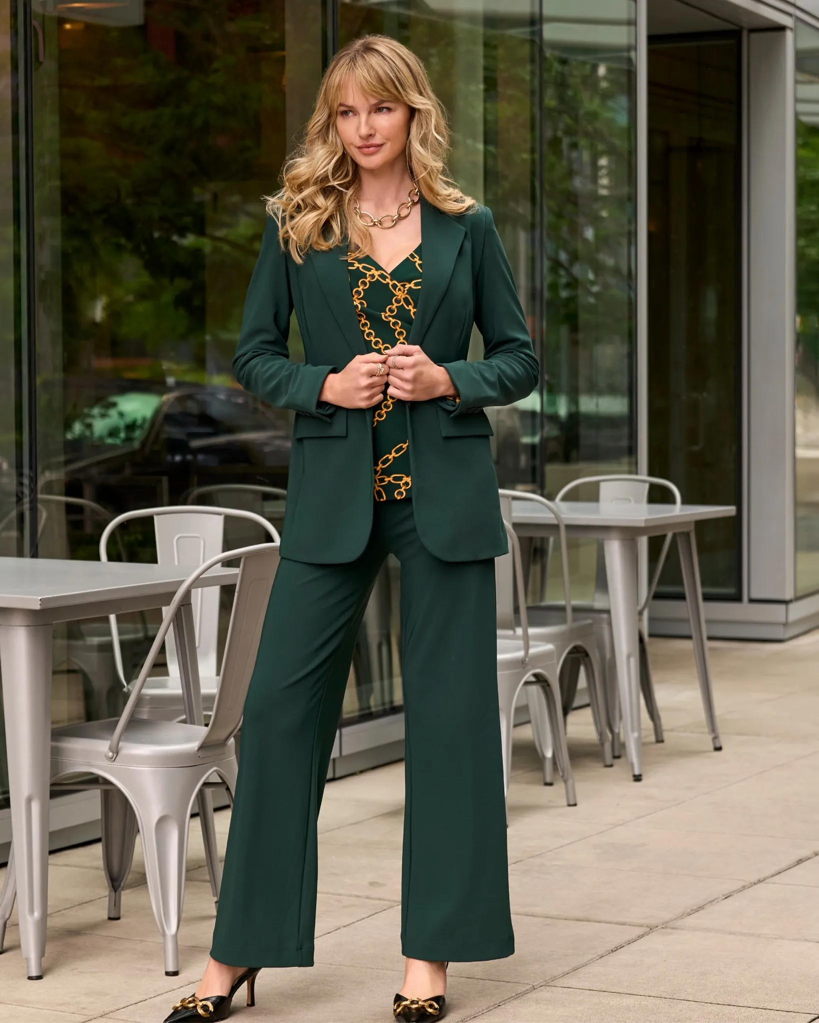 Beyond Travel High Rise Palazzo Pant Pine Grove sold by Boston Proper