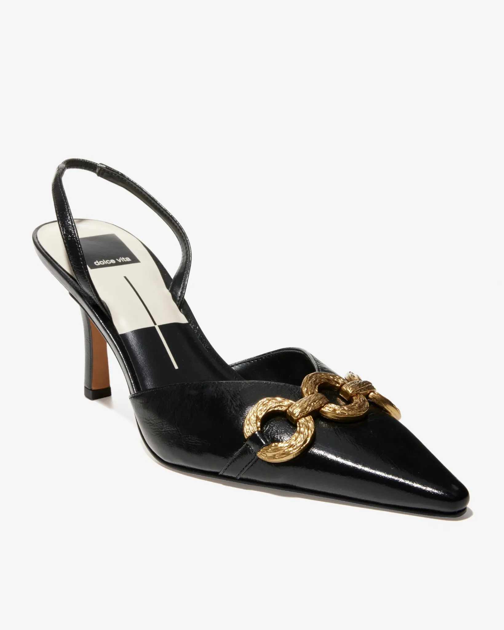 Hardware Detail Slingback Heel Black sold by Boston Proper