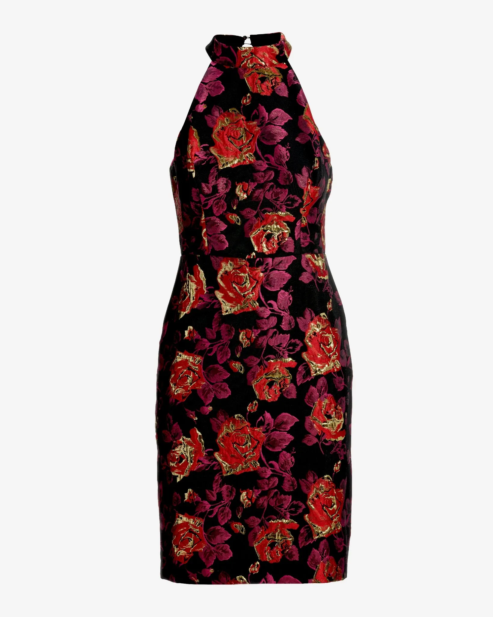 Jacquard Floral Sheath Mock Neck Dress Black Multi sold by Boston Proper product image thumbnail 2