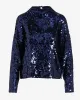 All Over Sequin Mock Neck Sweater Evening Blue sold by Boston Proper
