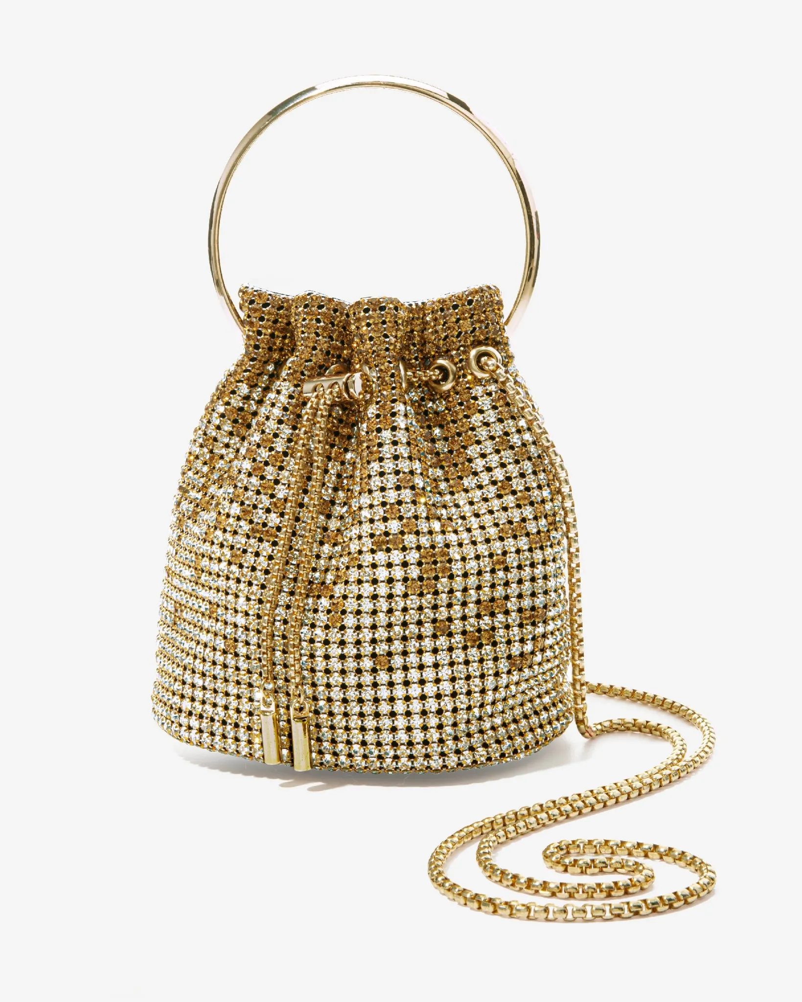 Rhinestone Gold Handle Pouch Bag Gold Multi sold by Boston Proper