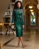 Mesh Long Sleeve Sequin Sheath Dress Deep Emerald sold by Boston Proper