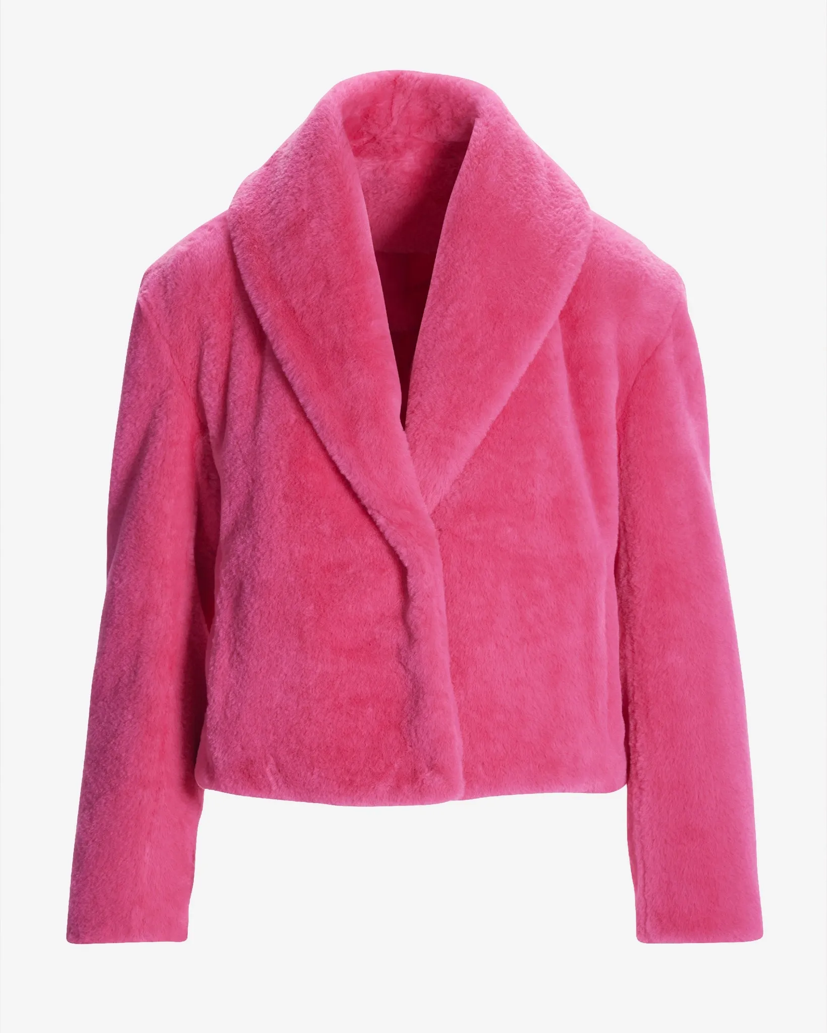 Shawl Collar Versatile Faux Fur Chubby Azalea Pink sold by Boston Proper product image thumbnail 2