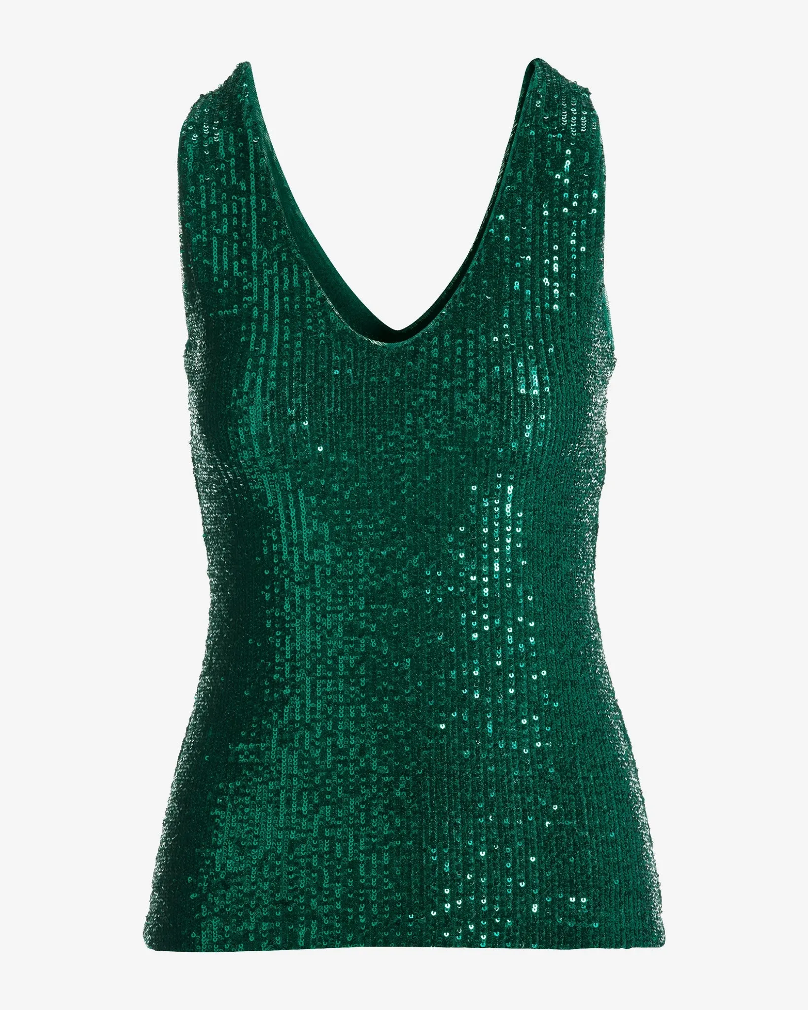 Sequin V Neck Top Deep Emerald sold by Boston Proper product image thumbnail 2