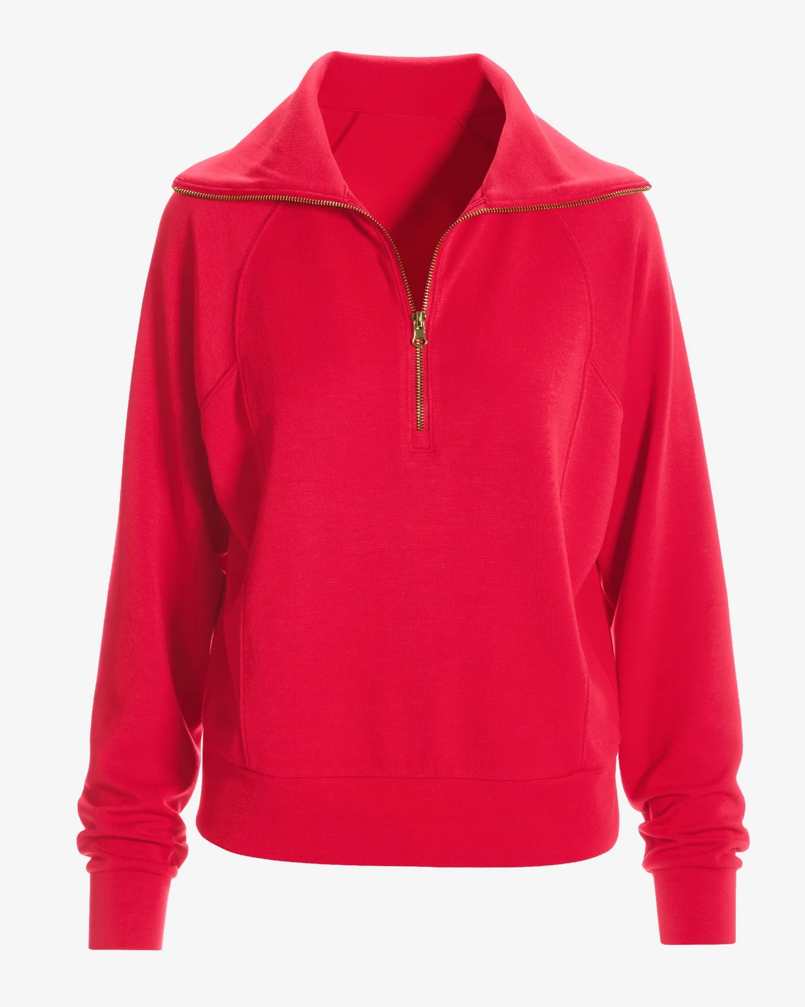 Luxe Lounge Half Zip Sweatshirt Racing Red sold by Boston Proper product image thumbnail 2