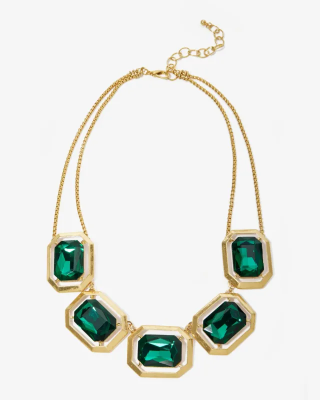Gem Gold Necklace Emerald sold by Boston Proper