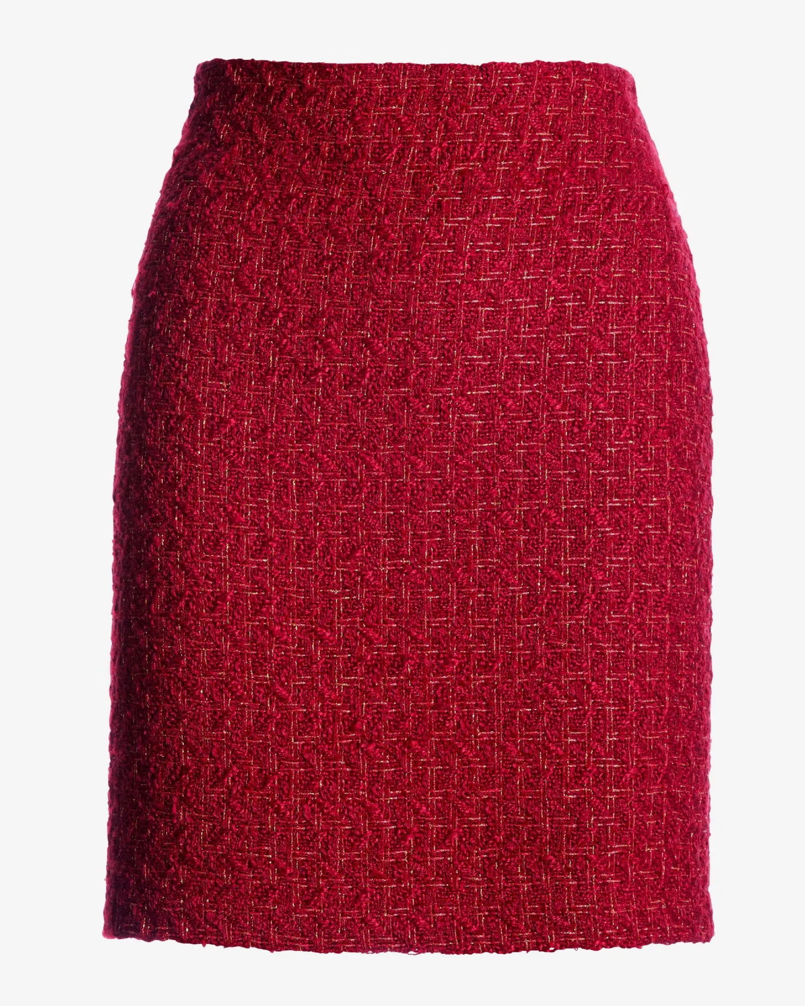 Tweed Metallic Skirt Red/Gold sold by Boston Proper product image thumbnail 2