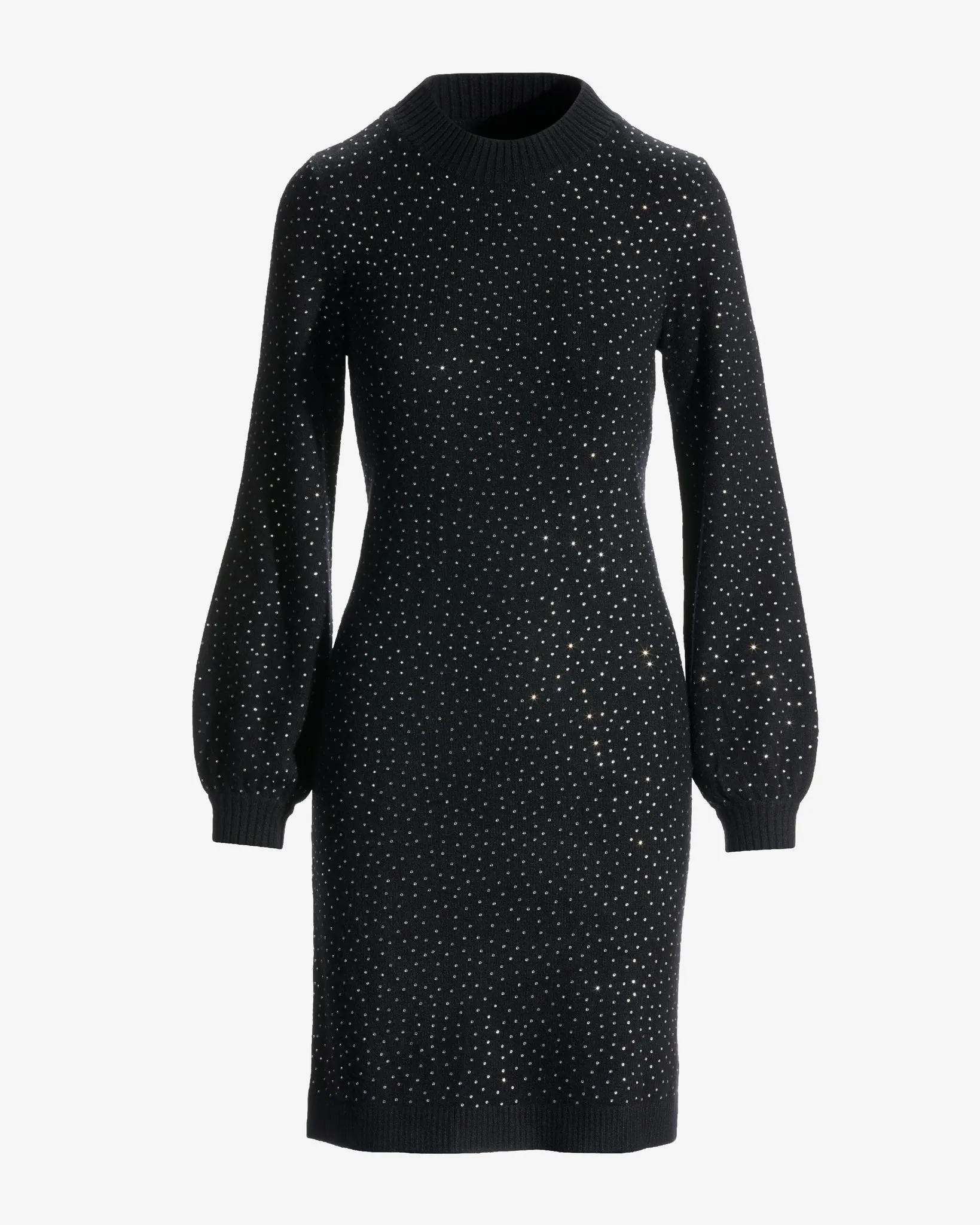 Crystal Turtleneck Sweater Dress Black sold by Boston Proper product image thumbnail 2