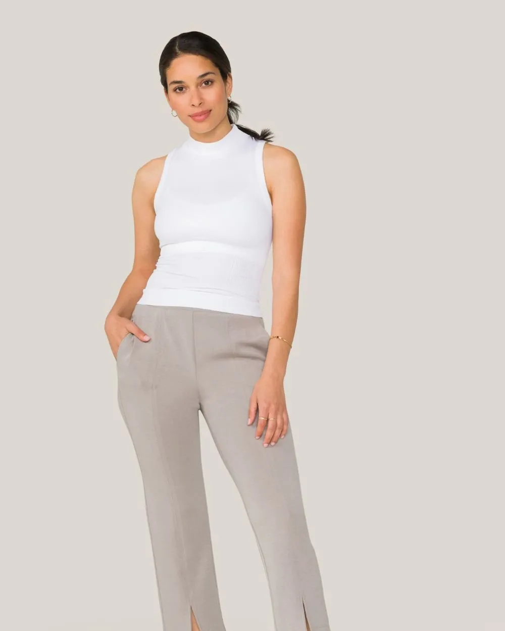 Barre Mock Tank White sold by Boston Proper product image thumbnail 4