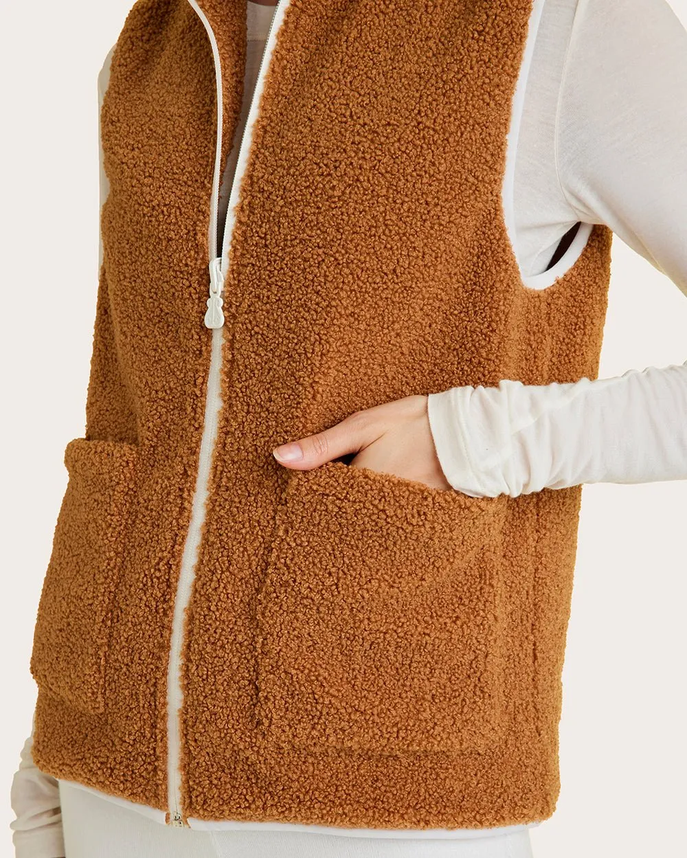 Reversible Ski Vest Khaki & Bone sold by Boston Proper product image thumbnail 5