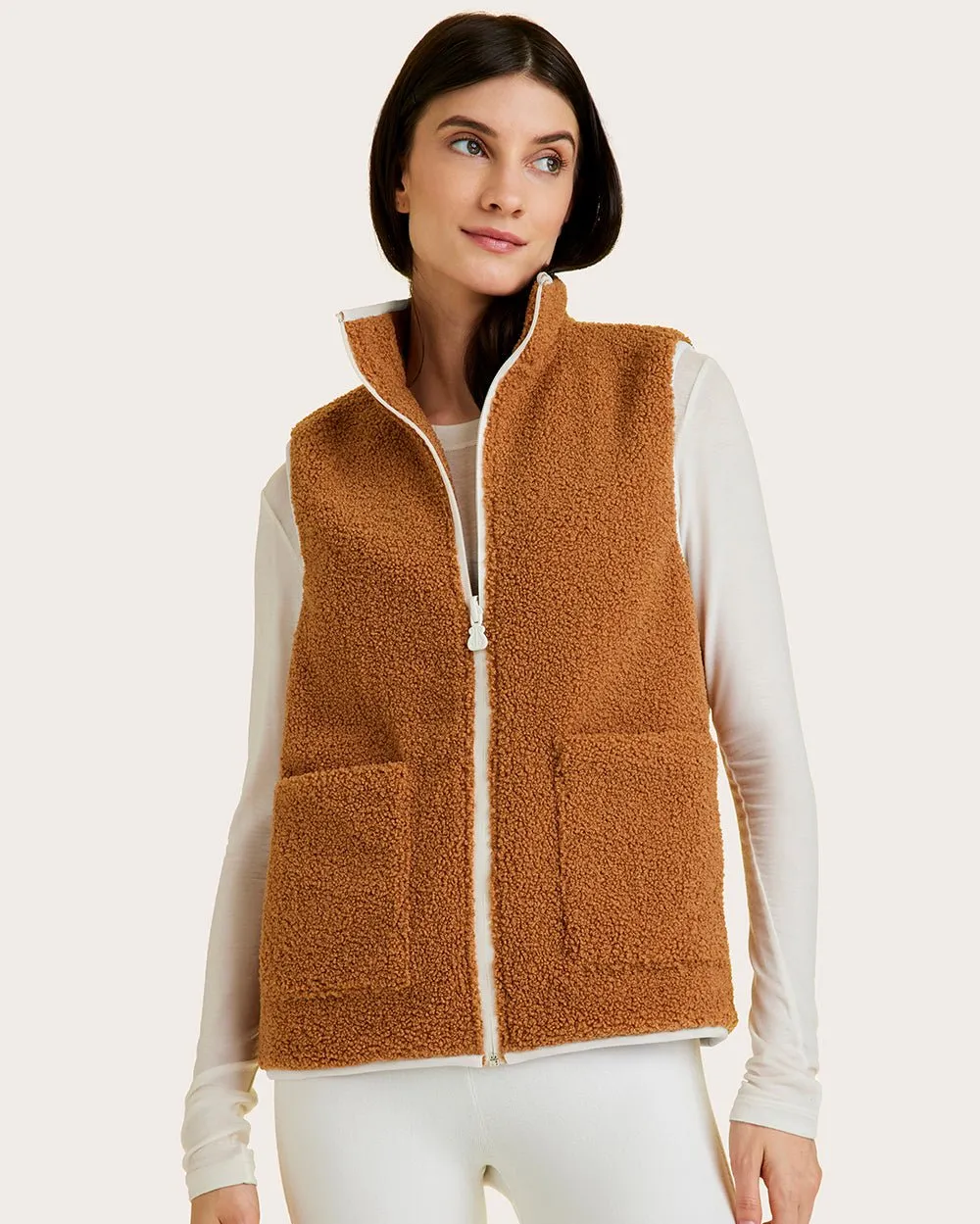 Reversible Ski Vest Khaki & Bone sold by Boston Proper product image thumbnail 2