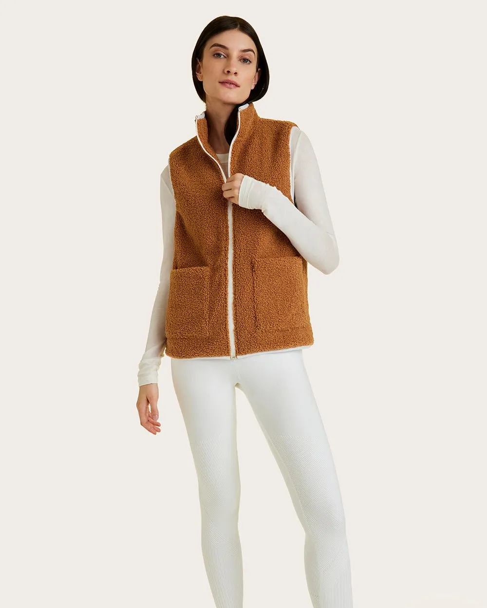 Reversible Ski Vest Khaki & Bone sold by Boston Proper product image thumbnail 4