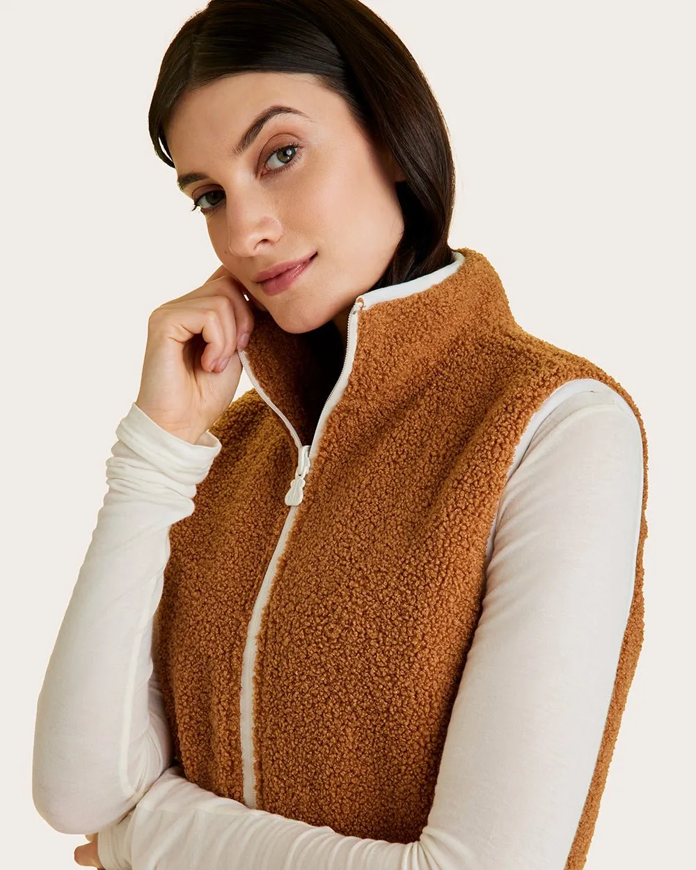 Reversible Ski Vest Khaki & Bone sold by Boston Proper