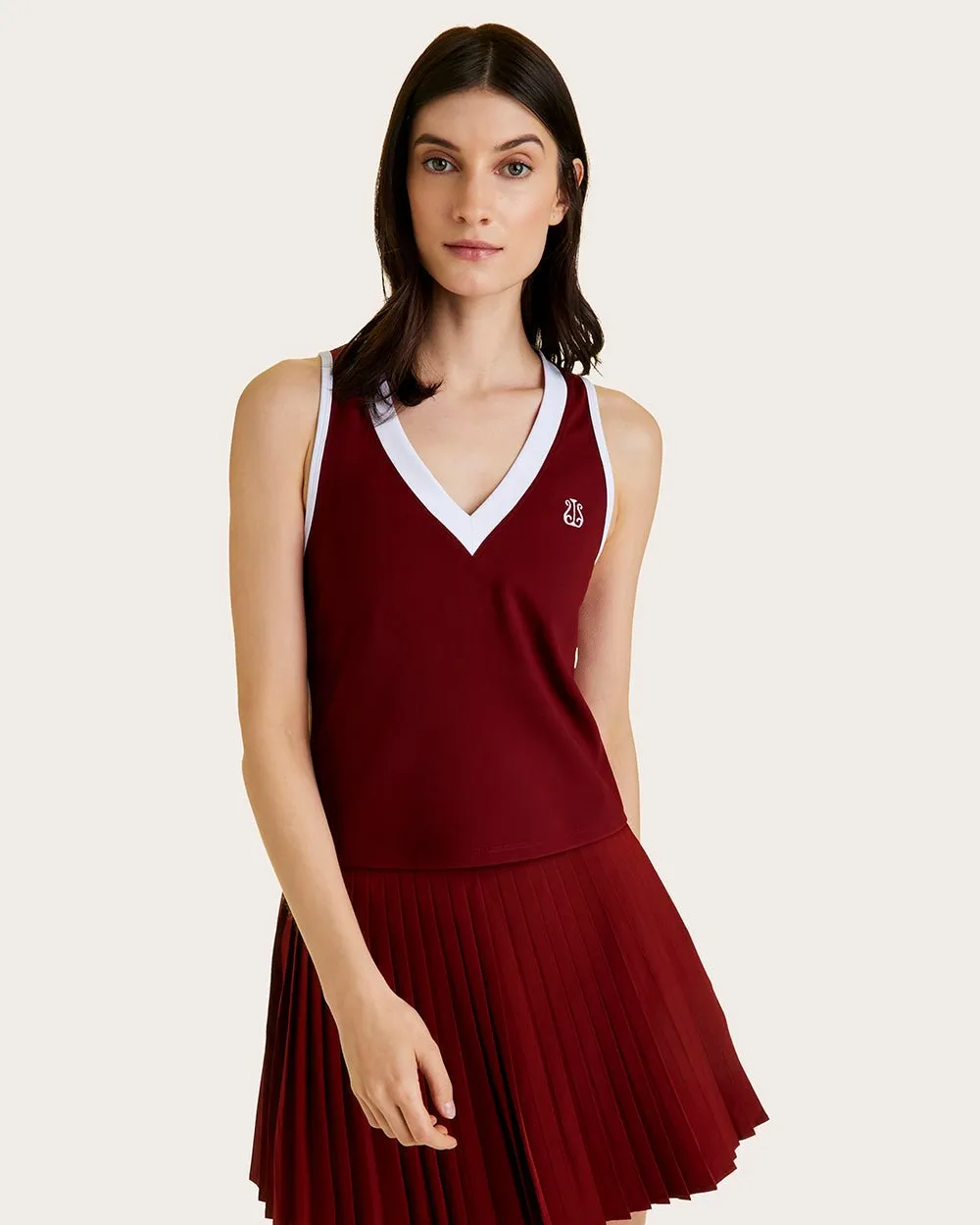 Tennis Tank Garnet sold by Boston Proper product image thumbnail 3