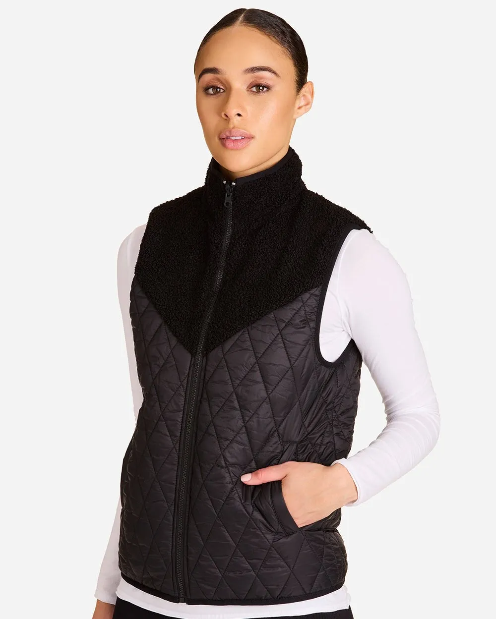Reversible Ski Vest Black & Black sold by Boston Proper product image thumbnail 2
