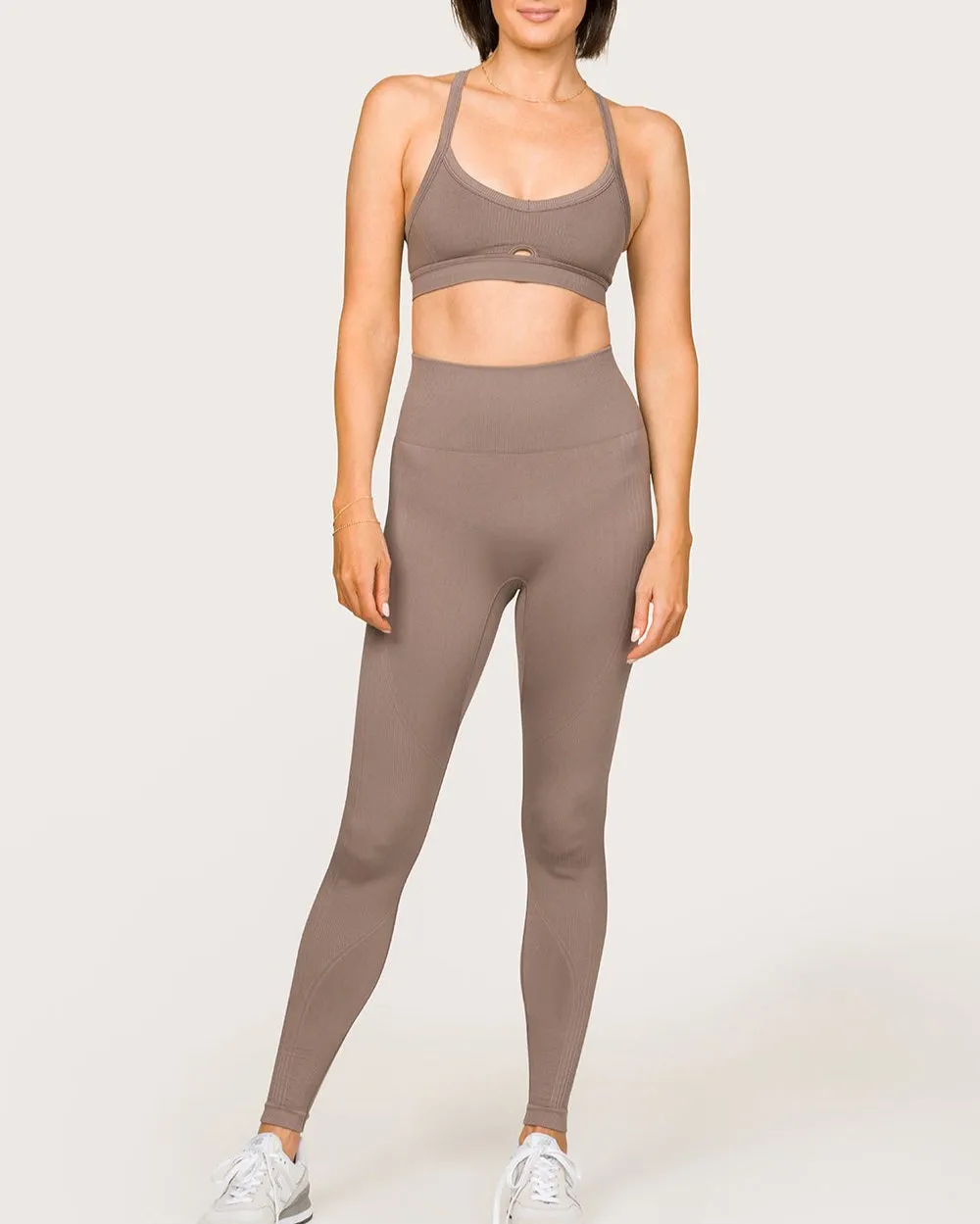 Barre Seamless Leggings Mushroom sold by Boston Proper product image thumbnail 4