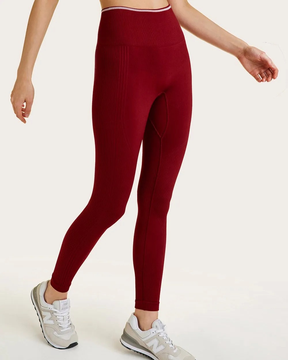 Barre Seamless Leggings Garnet & White sold by Boston Proper