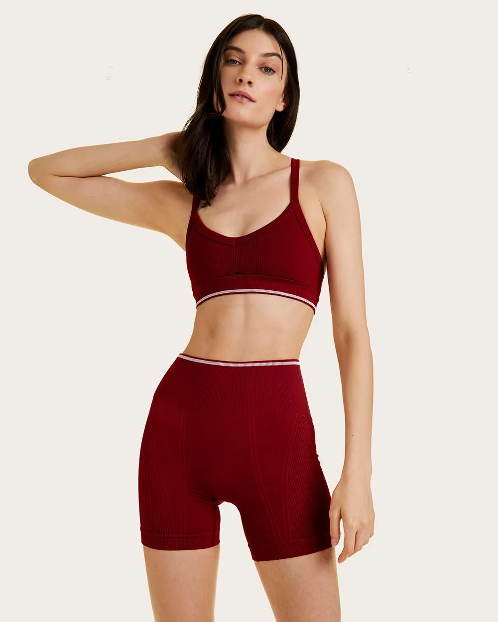 Barre Seamless Short Garnet & White sold by Boston Proper product image thumbnail 4
