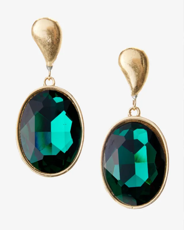 Gem Drop Earring Emerald sold by Boston Proper