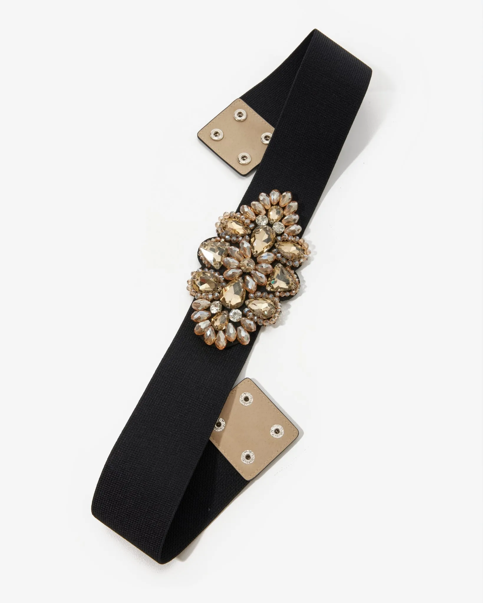 Embellished Waist Belt Black/Gold sold by Boston Proper