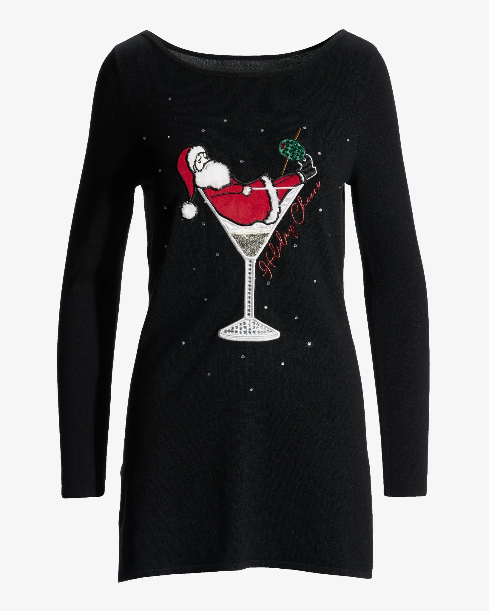 Holiday Cheer Santa Tunic Black Multi sold by Boston Proper product image thumbnail 2