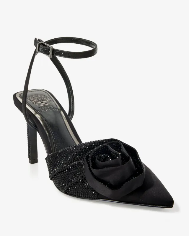 Rhinestone Rosette Heel Black sold by Boston Proper