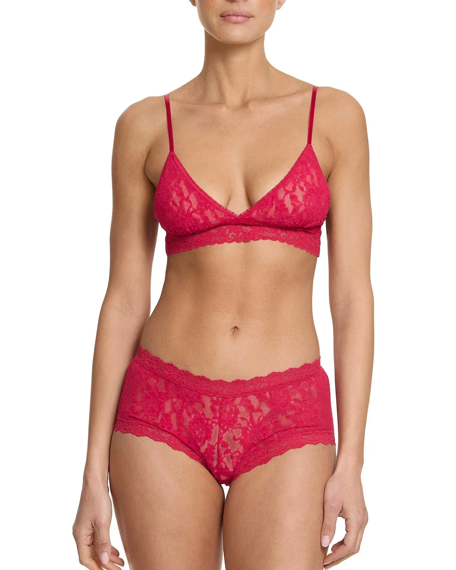 Signature Lace Padded Triangle Bralette Beet Juice Red sold by Boston Proper product image thumbnail 3