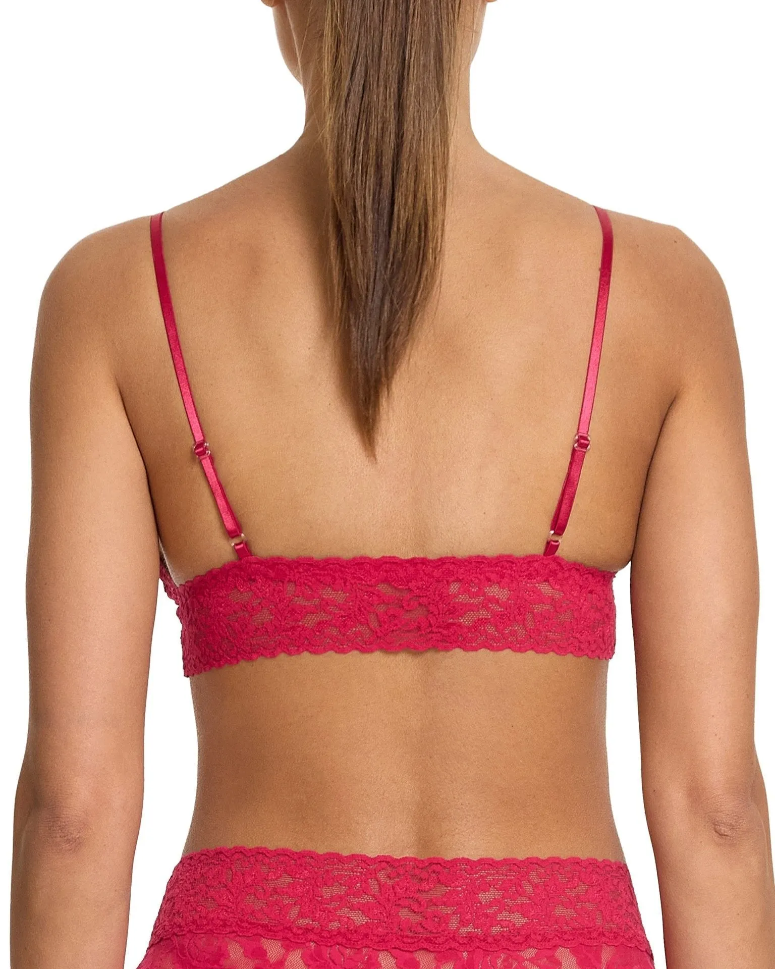 Signature Lace Padded Triangle Bralette Beet Juice Red sold by Boston Proper product image thumbnail 2