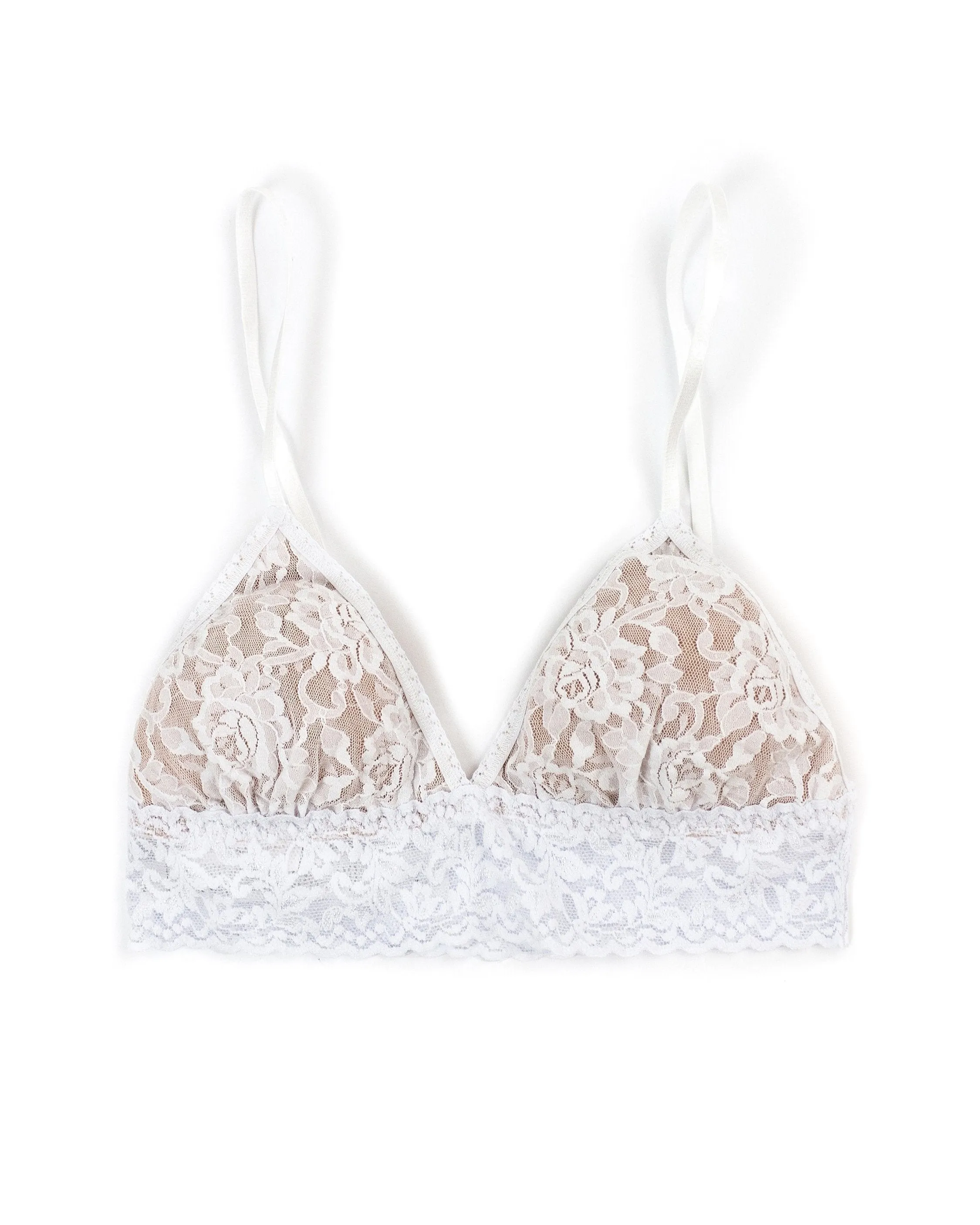 Signature Lace Padded Triangle Bralette White sold by Boston Proper product image thumbnail 2