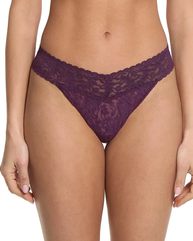 Signature Lace Original Rise Thong Stone Fruit Purple sold by Boston Proper