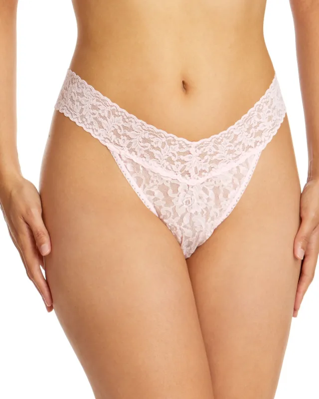 Signature Lace Original Rise Thong Bliss Pink sold by Boston Proper