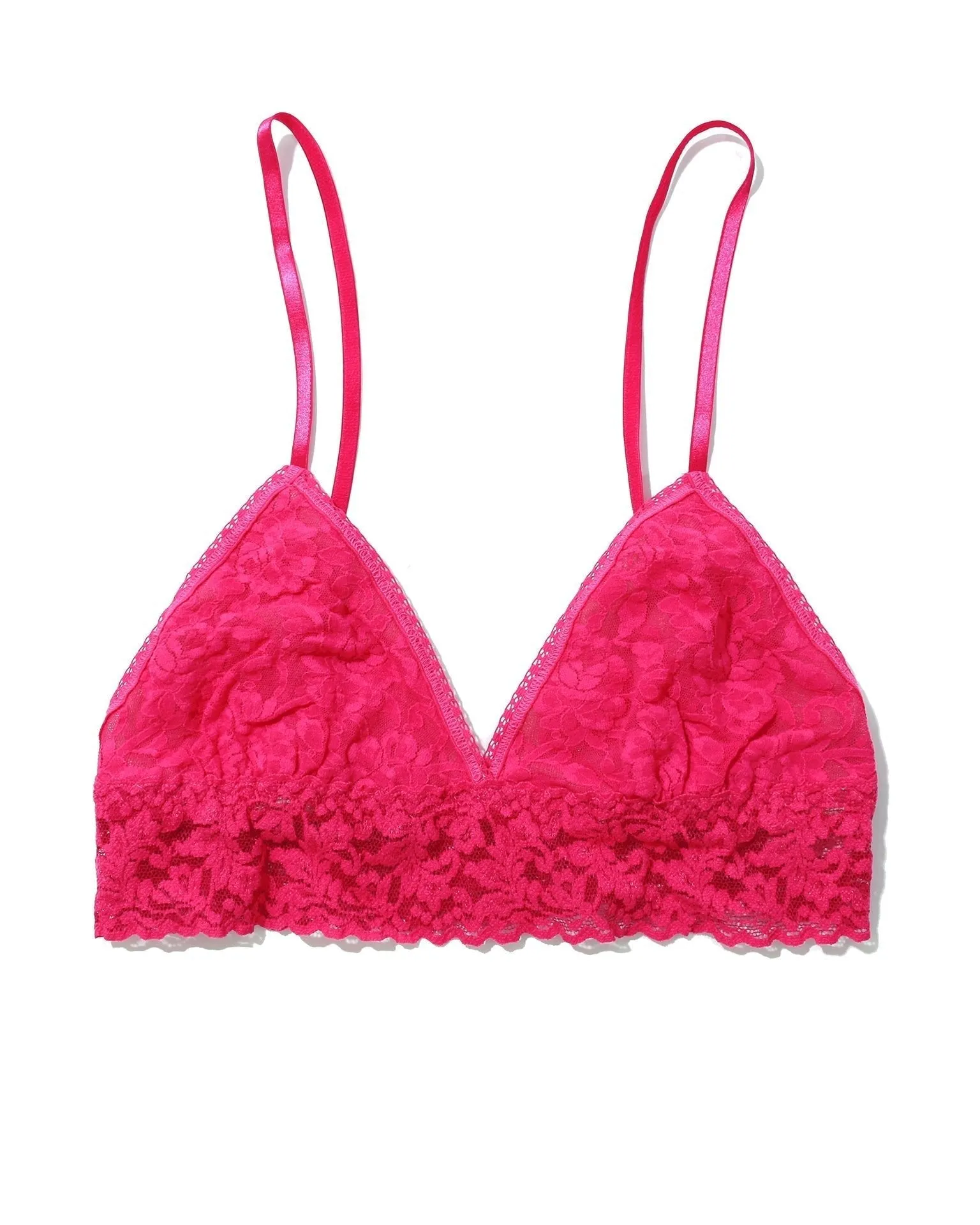 Signature Lace Padded Triangle Bralette Sweet Tart Pink sold by Boston Proper product image thumbnail 4