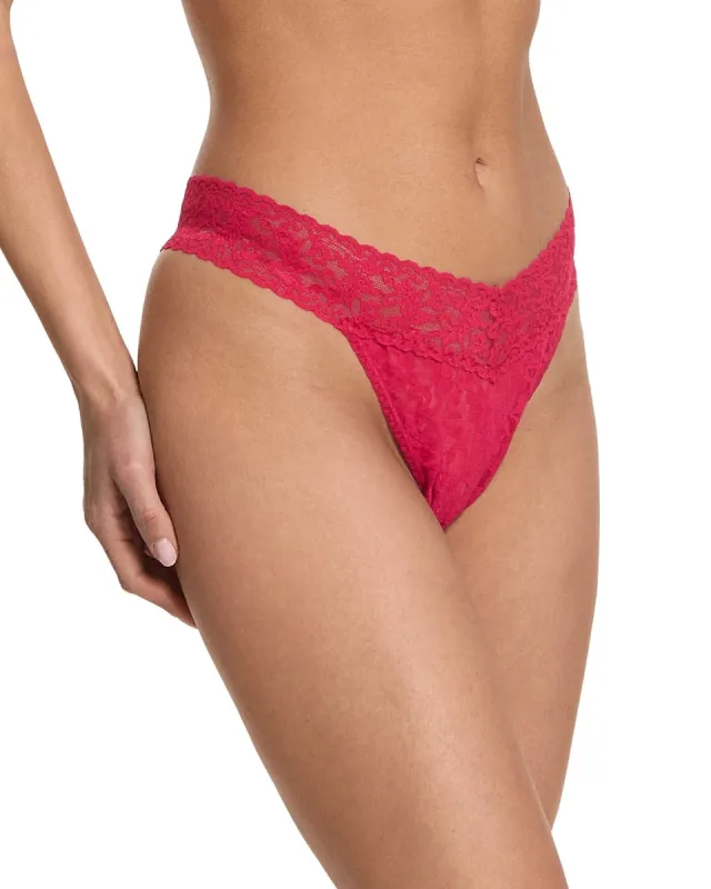 Signature Lace Original Rise Thong Beet Juice Red sold by Boston Proper