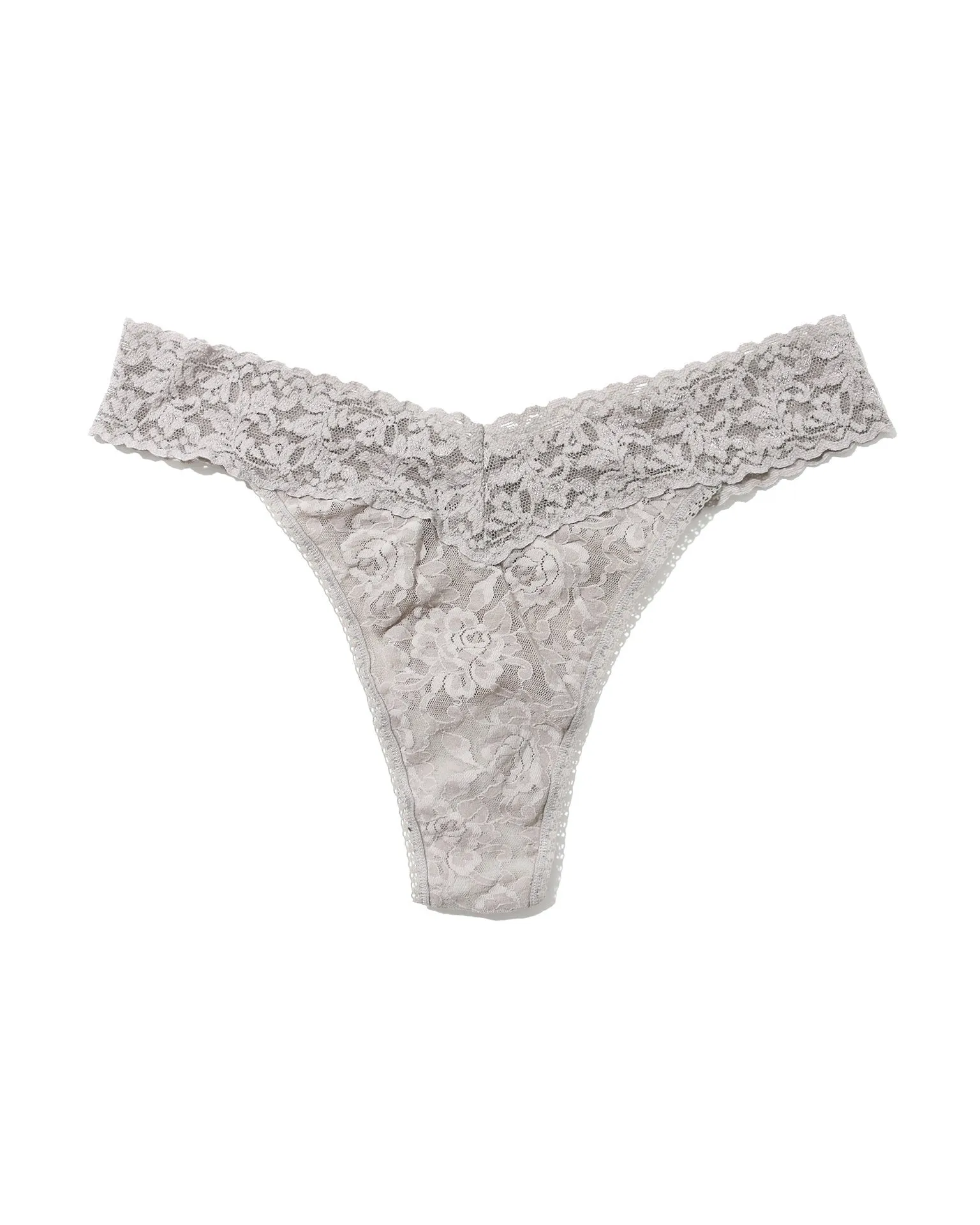 Signature Lace Original Rise Thong Sleep In Grey sold by Boston Proper product image thumbnail 4
