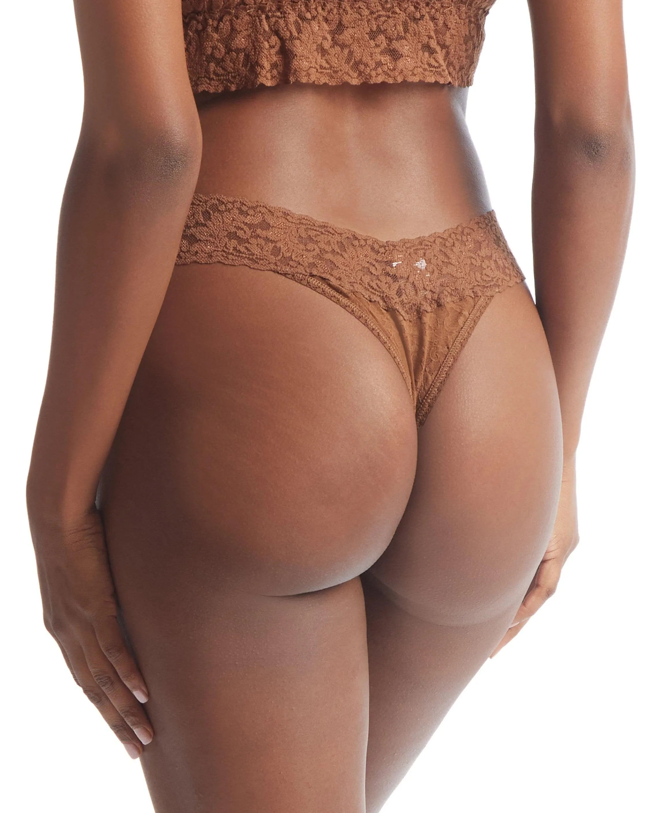 Signature Lace Original Rise Thong Macchiato Brown sold by Boston Proper product image thumbnail 2